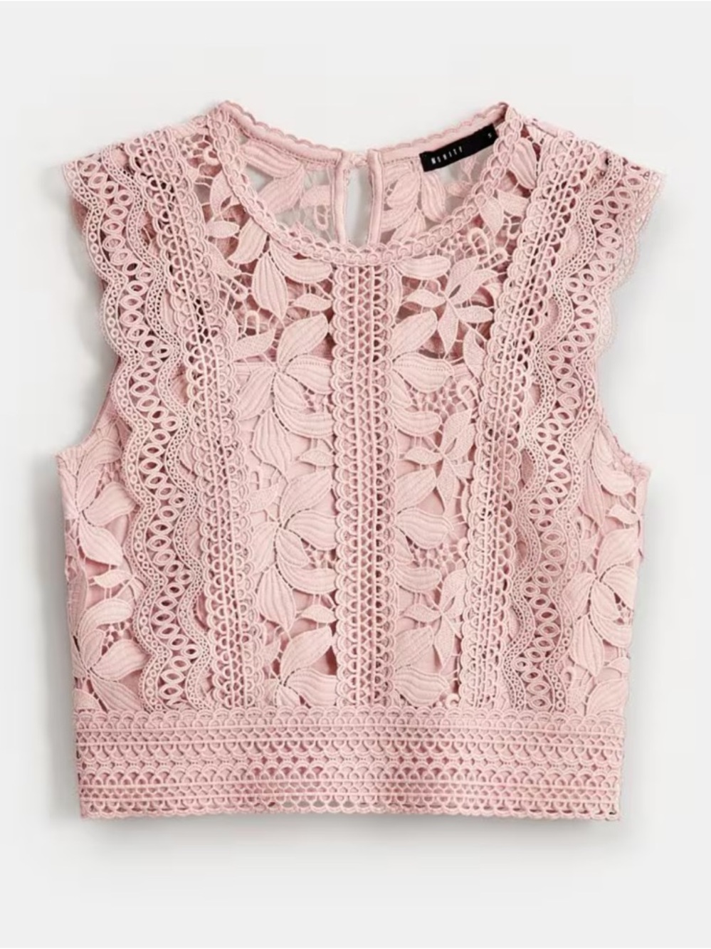 ❤️ Mojito Collection Crochet Embroidered Detail Tank Blouse Top Size Medium NWT